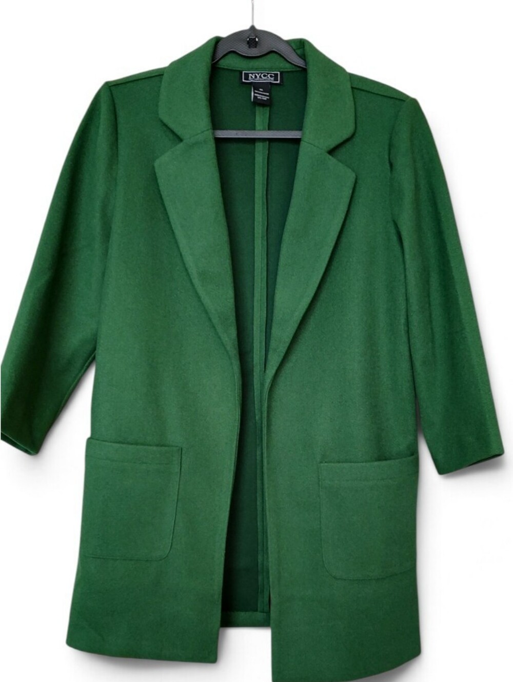New York & Company Deep Green Open Blazer W/ Pockets Sz XL